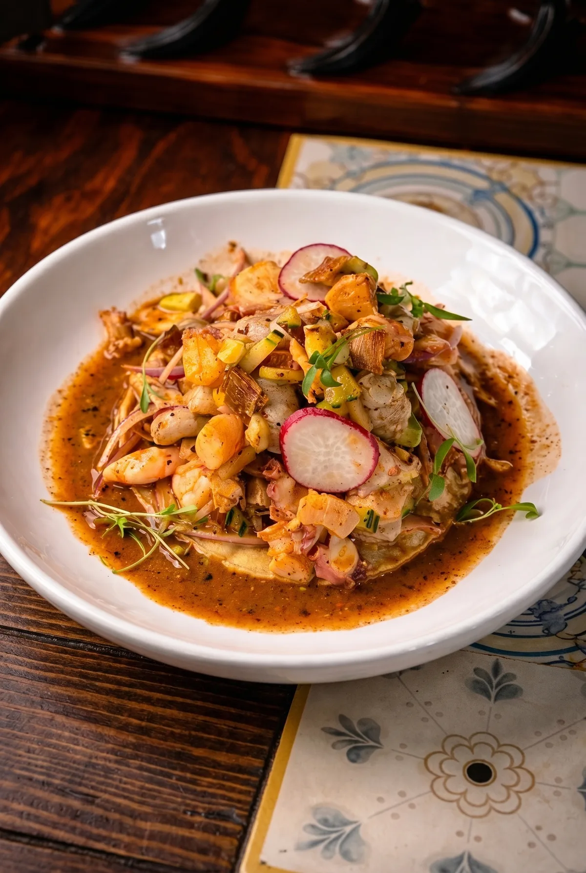 Aguachile sobre talavera